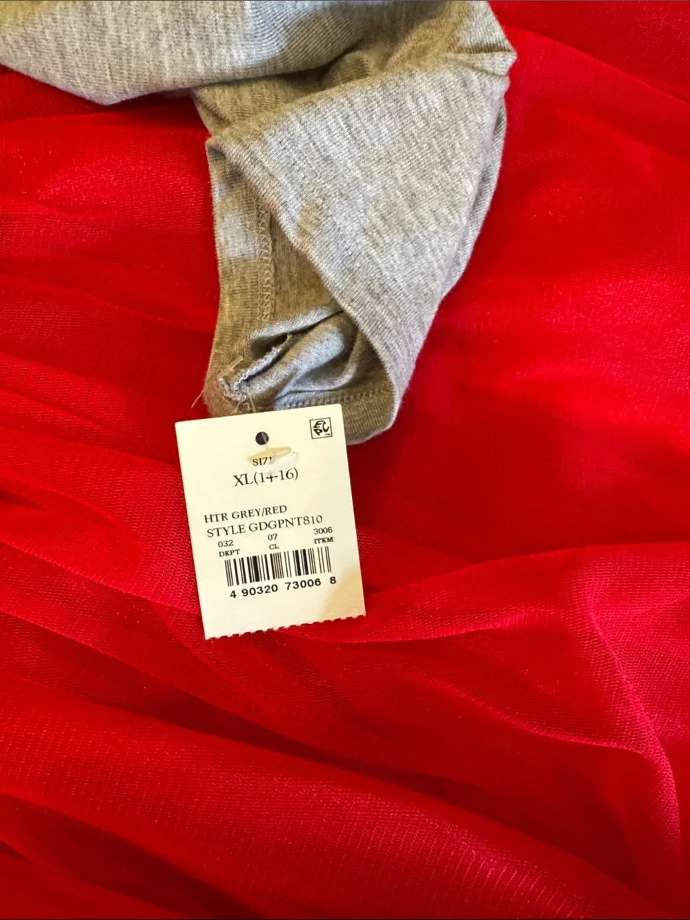 NWT Peanuts Red Tulle Christmas Holiday Winter Dress with Gray Snoopy Top